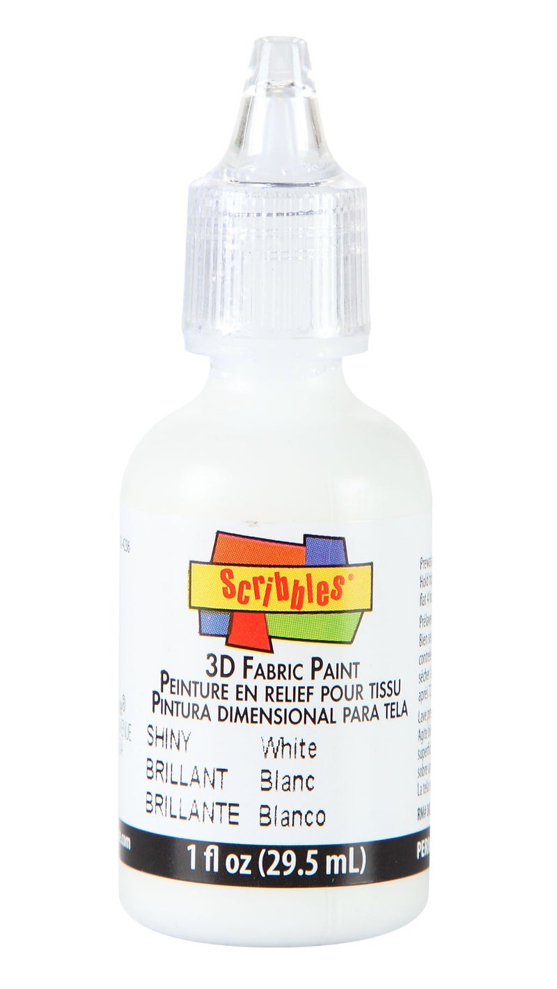 Scribbles 13903 3D Fabric Paint Shiny,White